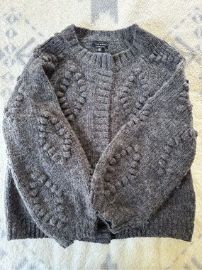 Lucky Brand Cozy Gray Textured Knit Sweater